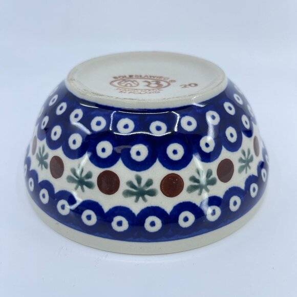 vintage boleslawiec polish pottery bowl "nature"pattern handcrafted - Picture 3 of 4